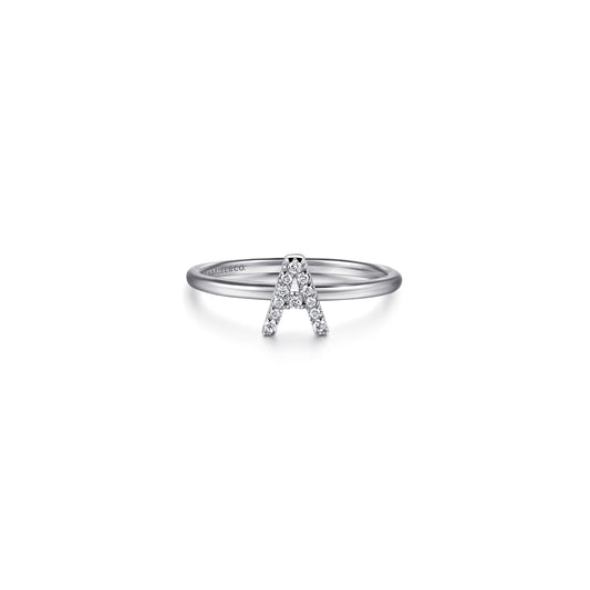 Gabriel - 14K Gold Pavé Diamond Initial Ring