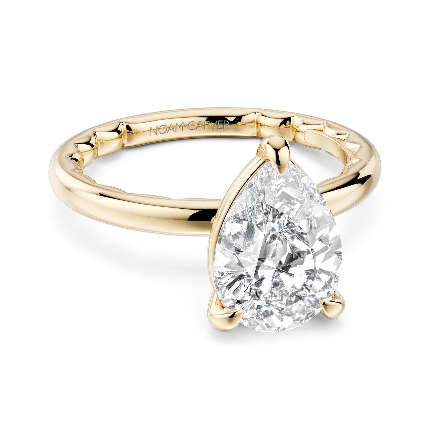 Luna Engagement Ring - 1.56ct Lab-Grown Pear Diamond in 14K Gold