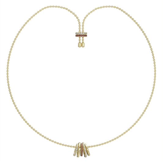 CLARTÉ - Lacet Ruby and Diamond Bolo Necklace