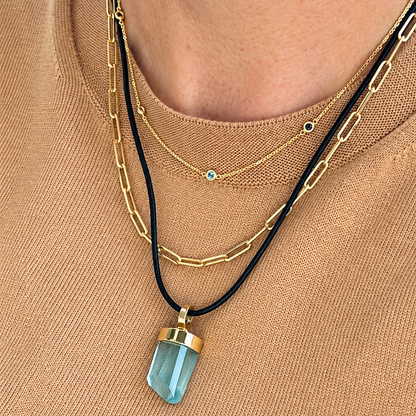 CANDY BLACK LICORICE Smooth Leather Necklace