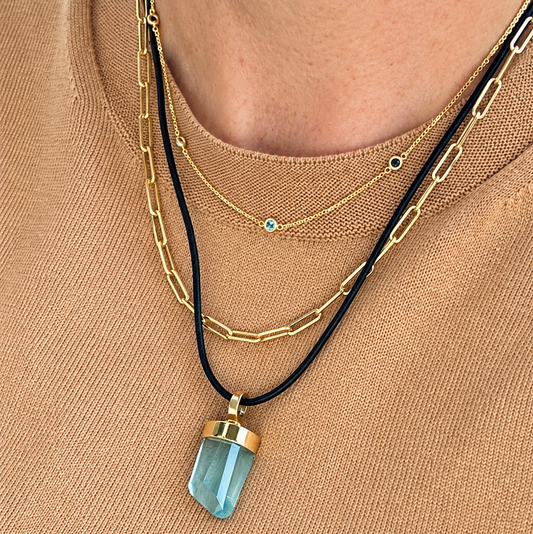 CANDY BLACK LICORICE Smooth Leather Necklace