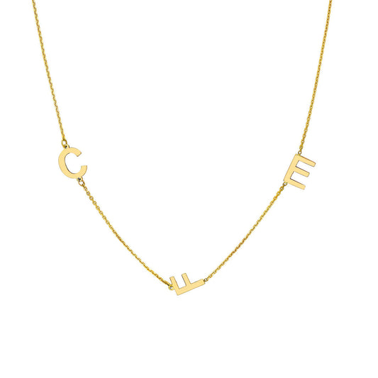 14K Gold "Demi" Custom Initial Necklace by Roset Gold Label
