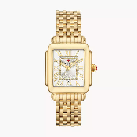 MICHELE - Deco Madison Mid 18K Gold-Plated Diamond Dial Watch