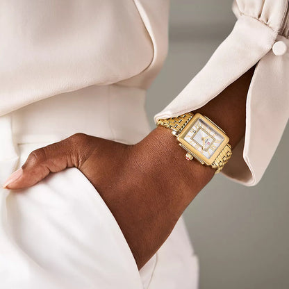 MICHELE - Deco Madison Mid 18K Gold-Plated Diamond Dial Watch