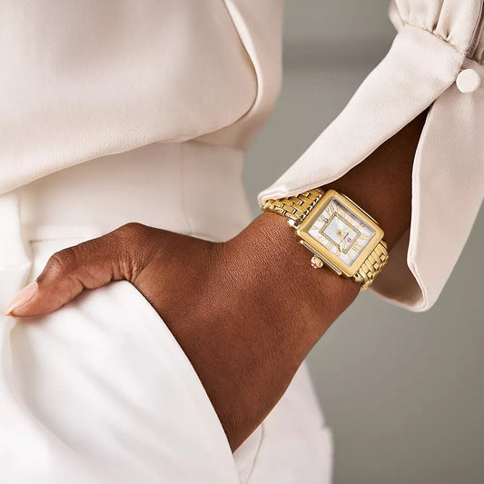 MICHELE - Deco Madison Mid 18K Gold-Plated Diamond Dial Watch