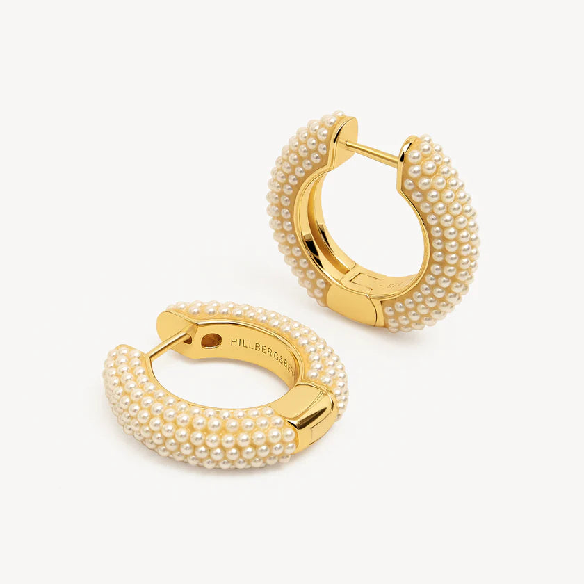 H&B Cream Pearl Hoop Earrings
