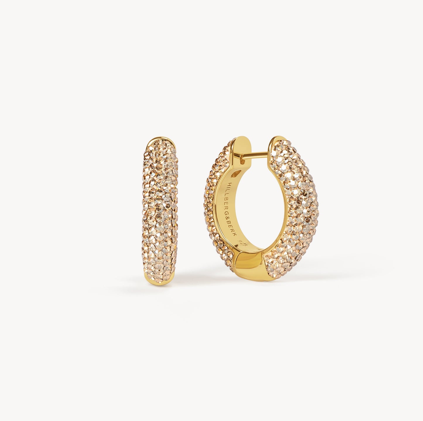 H&B Medium Sparkle Hoop Earrings