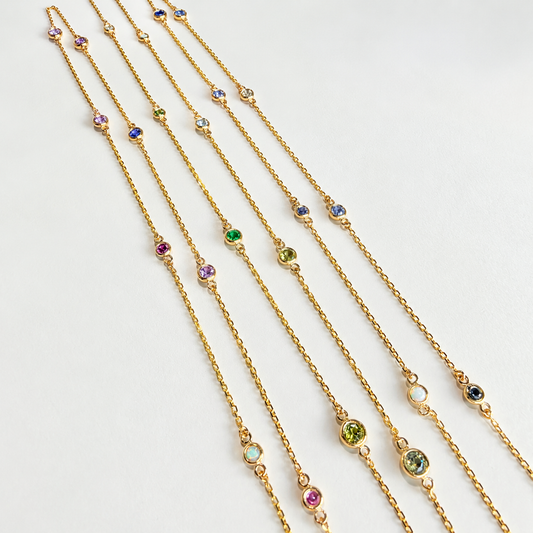 CANDY FRUIT LOOPS Sapphire 14K Gold Necklace