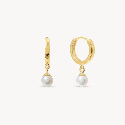 H&B Pearl Drop Hoops