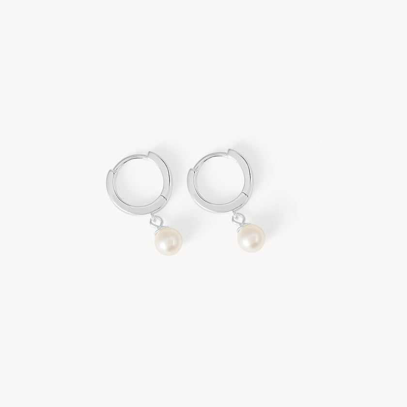 H&B Pearl Drop Hoops