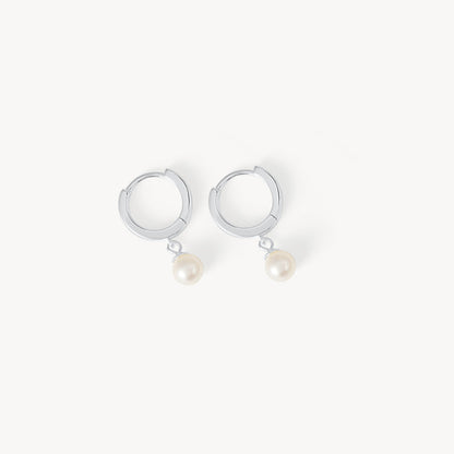 H&B Pearl Drop Hoops