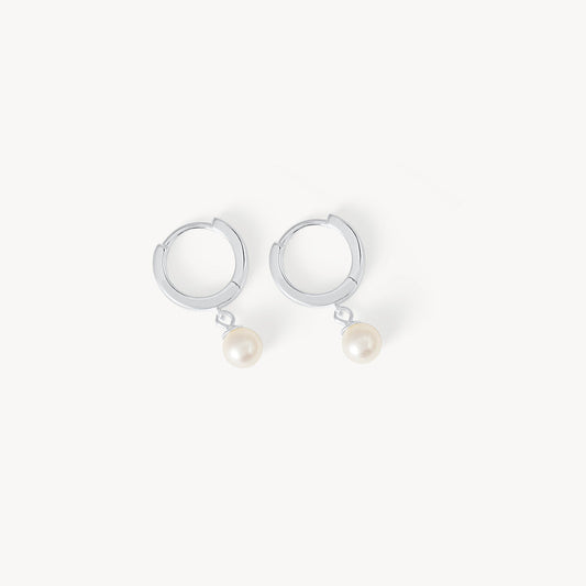 H&B Pearl Drop Hoops