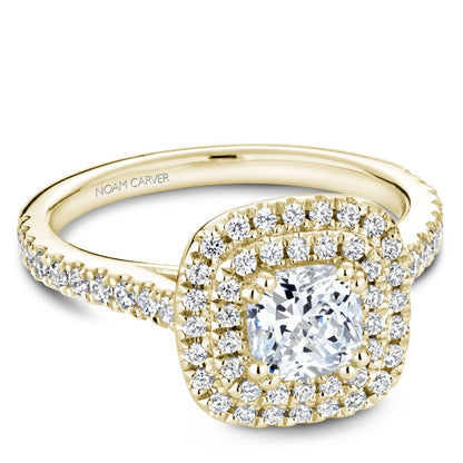 Double Halo Pavé Engagement Ring