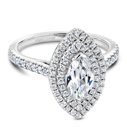 Double Halo Pavé Engagement Ring