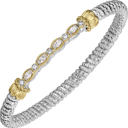 Vahan - 14K Gold & Sterling Silver Bracelet with Oval Diamonds