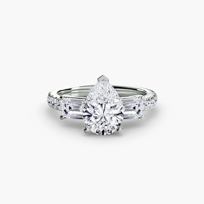 Three-Stone Ring with Pavé Band 4