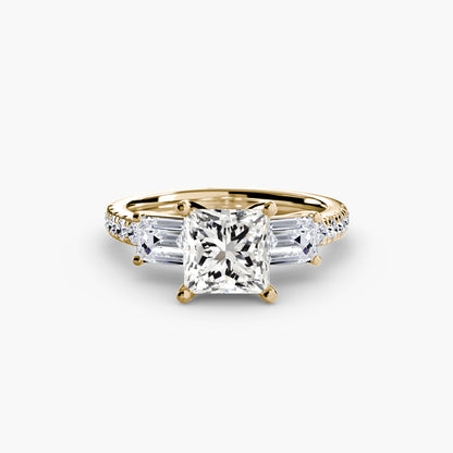 Three-Stone Ring with Pavé Band 4