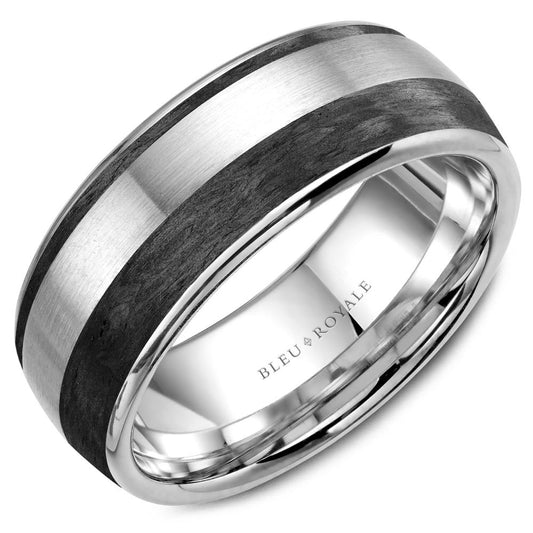 Bleu Royale 14K White Gold & Forged Carbon Men's Ring RYL-014WB85-M10