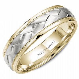 Bleu Royale 14K Gold Wedding Band RYL-111WY65