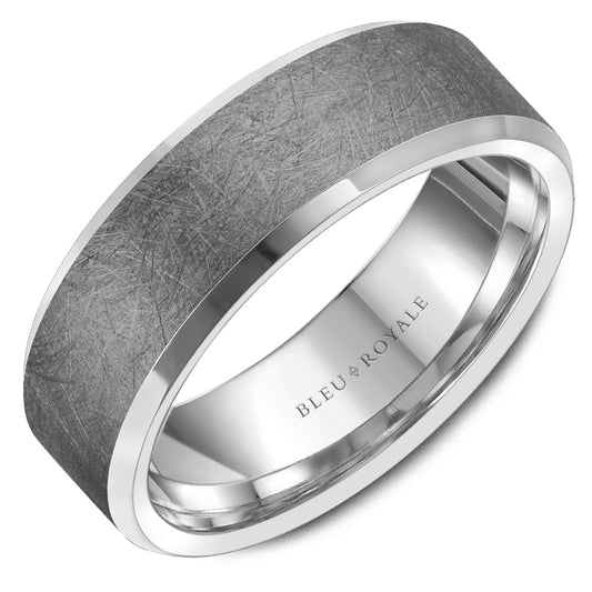 Bleu Royale 14K White Gold and Tantalum Men's Ring RYL-182TW75-M10