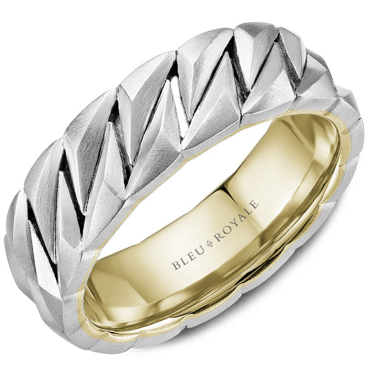 Bleu Royale 14K White and Yellow Gold Men's Ring RYL-231WY7-M10
