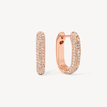 H&B Sparkle Elongated Hoop Earrings