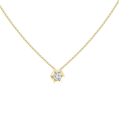 "Willow" 18k Gold Necklace with Diamond Pendant