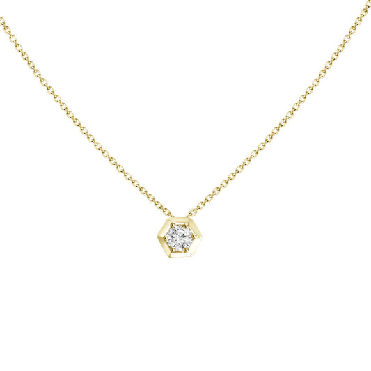 "Willow" 18k Gold Necklace with Diamond Pendant