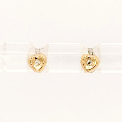 "Penny" Tiny Heart Shaped Studs with Diamonds Unison Jewelry