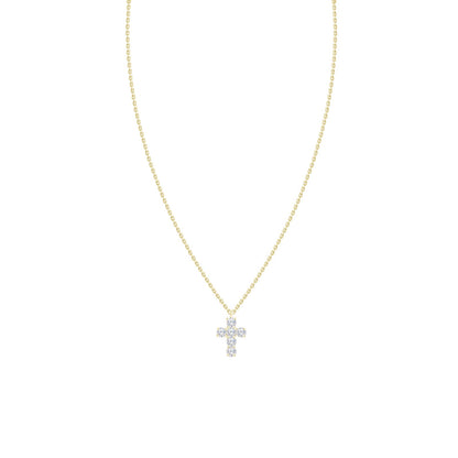 "Mary" 18K Gold and Diamond Cross Necklace