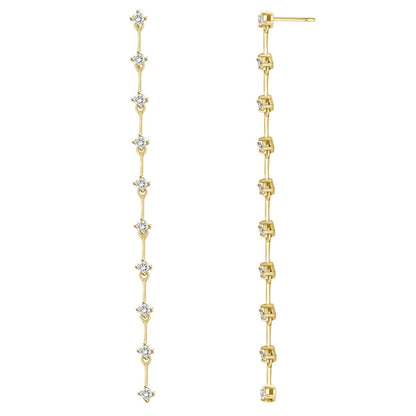 "Rileigh" 18k Yellow Gold Diamond Dangle Earrings