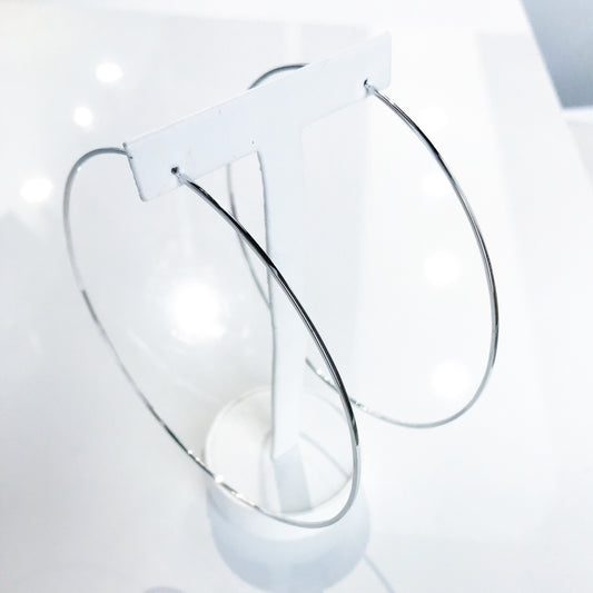 "Lucy" 18K White Gold Large Hoop Earrings