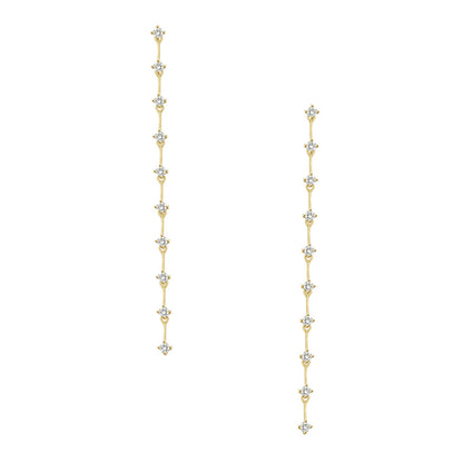 "Rileigh" 18k Yellow Gold Diamond Dangle Earrings