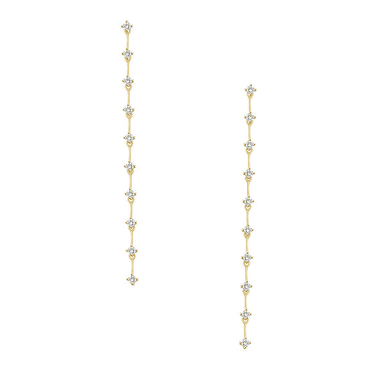 "Rileigh" 18k Yellow Gold Diamond Dangle Earrings