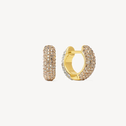 H&B Small Reversible Sparkle Hoop Earrings