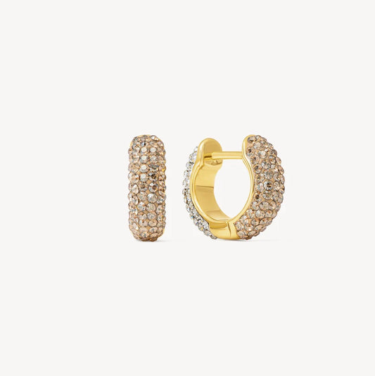H&B Small Reversible Sparkle Hoop Earrings