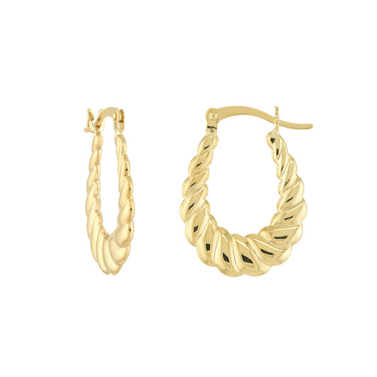 Roset Gold Label "Coral" Scalloped Hoop Earrings