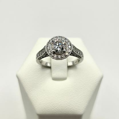 Roset 14K White Gold Engagement Ring BAND2m