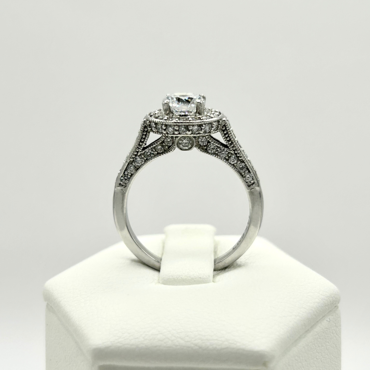 Roset 14K White Gold Engagement Ring BAND2m