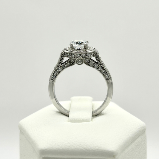 Roset 14K White Gold Engagement Ring BAND2m