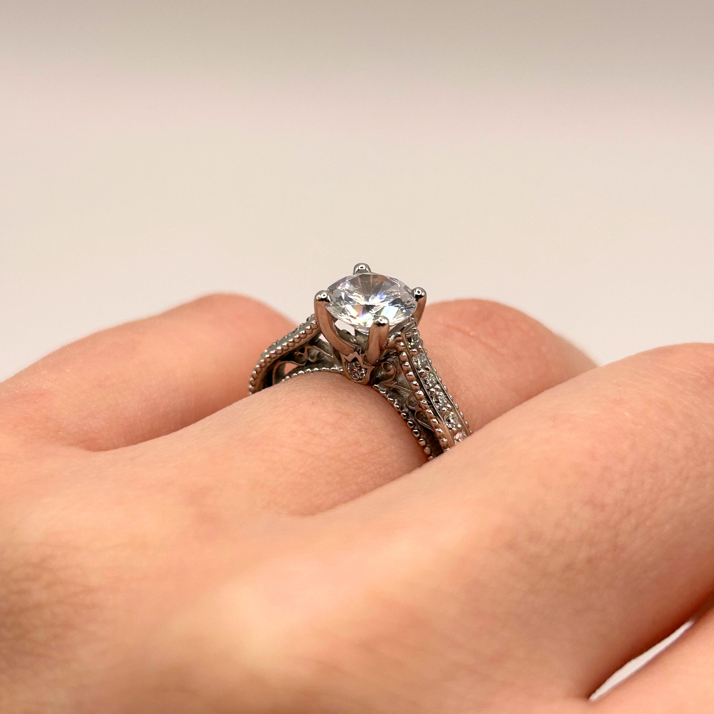 Verragio 18K White Gold Engagement Ring 5038R