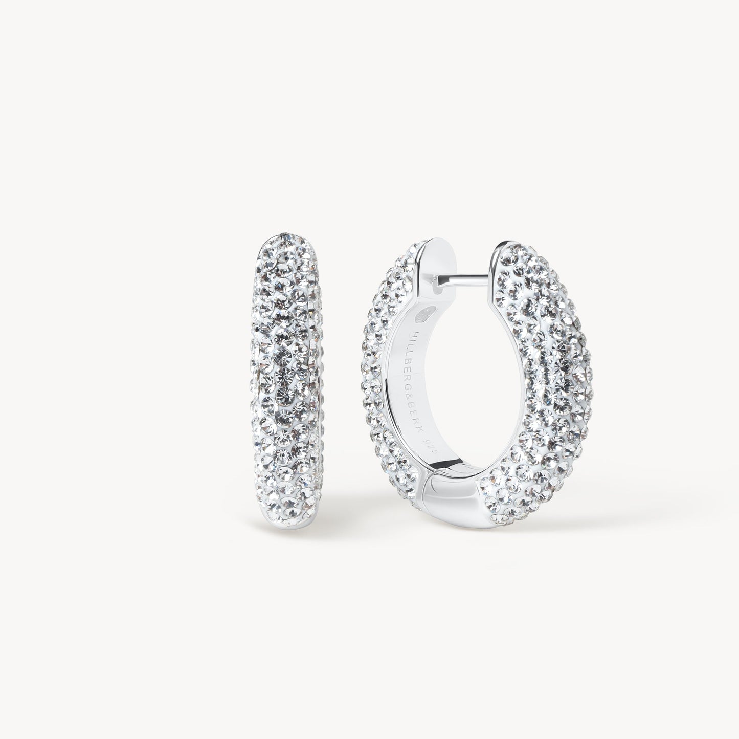 H&B Medium Sparkle Hoop Earrings