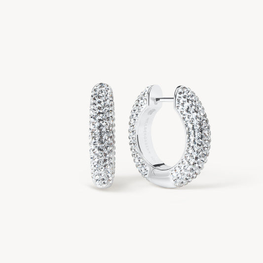 H&B Medium Sparkle Hoop Earrings