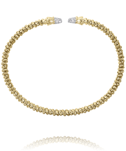 Vahan - 14K Yellow Gold Cuff Bracelet with Diamonds