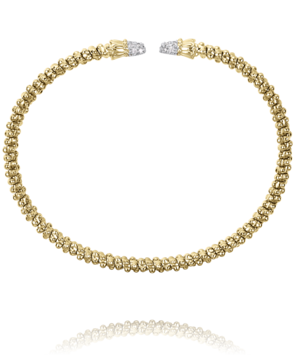 Vahan - 14K Yellow Gold Cuff Bracelet with Diamonds