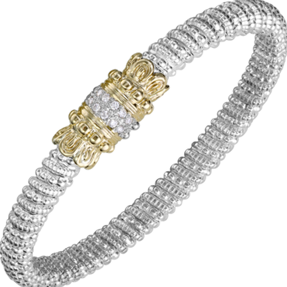 Vahan - 14K Gold & Sterling Silver Bracelet with Diamond Band
