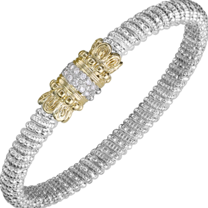 Vahan - 14K Gold & Sterling Silver Bracelet with Diamond Band