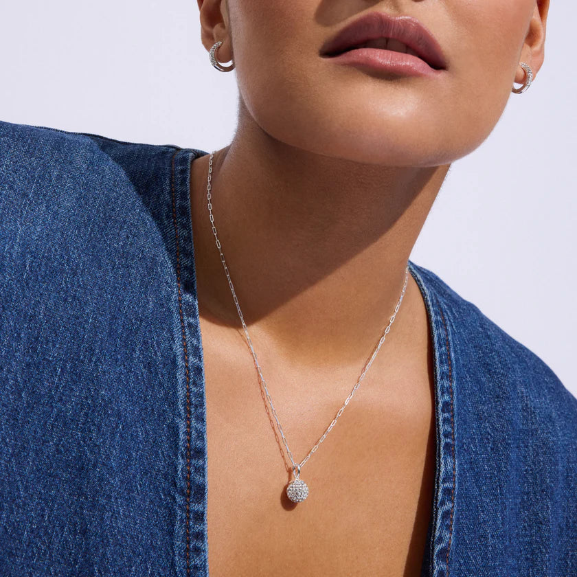 H&B Sparkle Ball Clip Chain Necklace