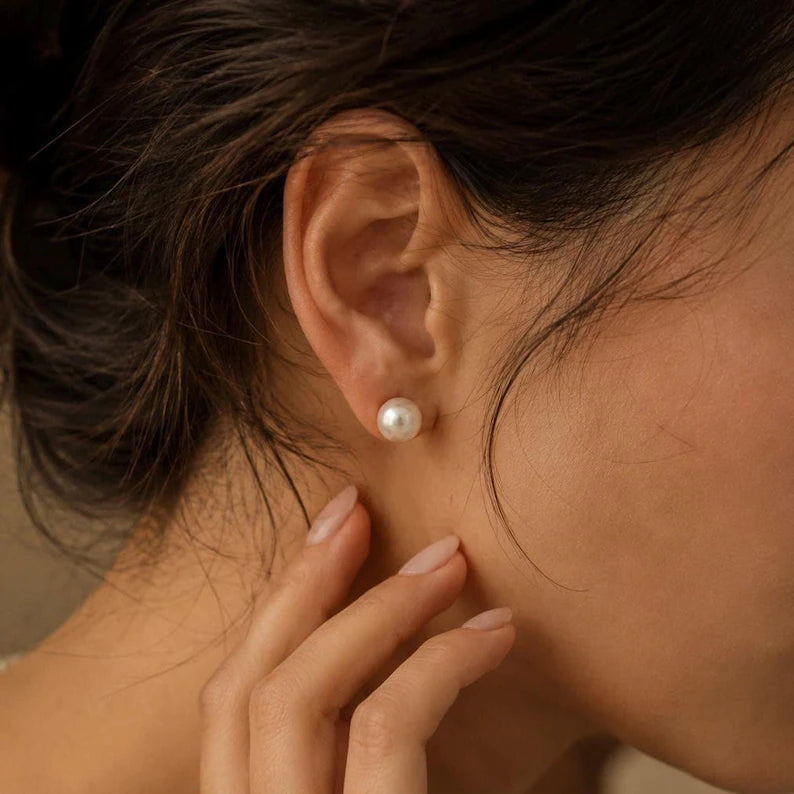 Pearl Studs 14K 7mm