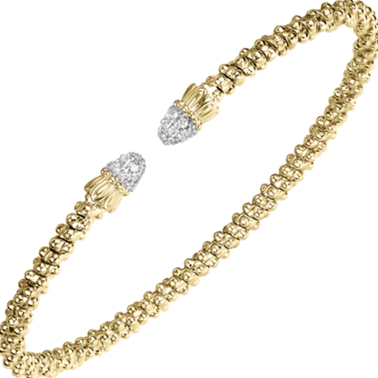 Vahan - 14K Yellow Gold Cuff Bracelet with Diamonds